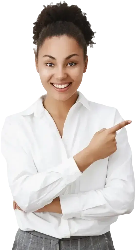 sassy african american businesswoman showing way pointing upper right corner e1727185393192 sassy african american businesswoman showing way pointing upper right corner e1727185393192